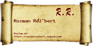 Rozman Róbert névjegykártya