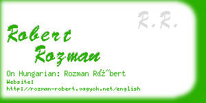 robert rozman business card